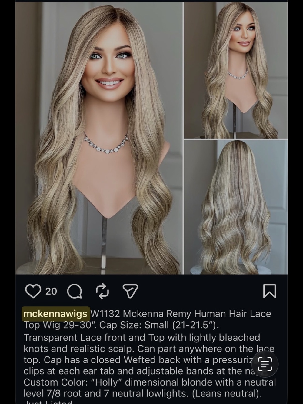 Mckenna Remy Human Hair Lace Top Wig — Holly Blonde